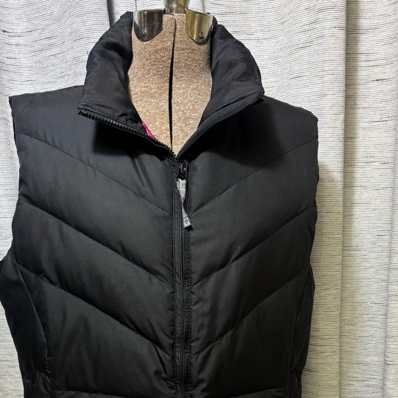 Columbia Jackets & Blazers - Columbia Pink & Black Down Filled Puffer Vest-Women’s size L